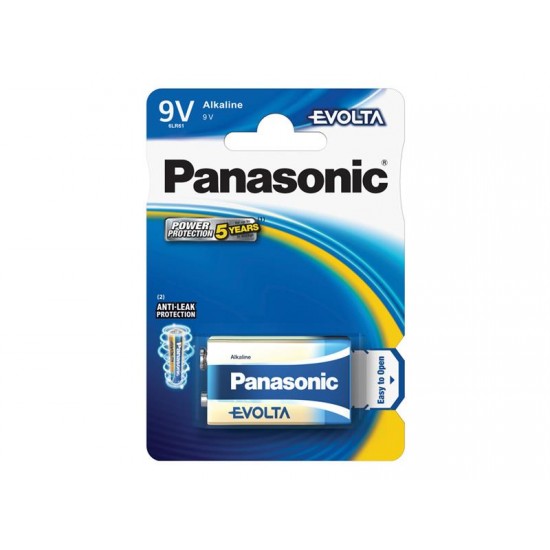 Batéria 6F22 (9V) alkalická PANASONIC Evolta 6LR61 1BP