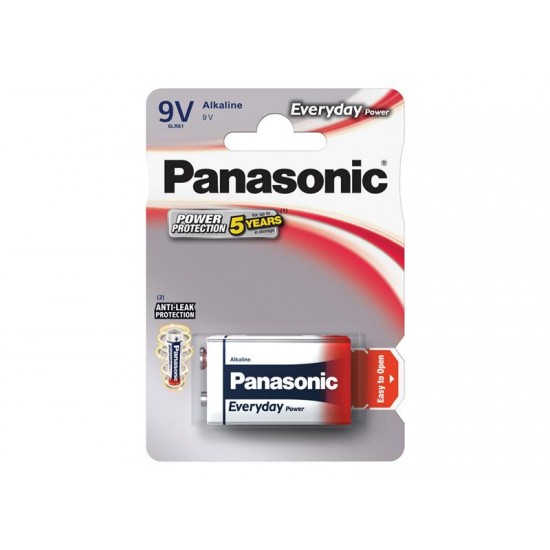 Batéria 6F22 (9V) alkalická PANASONIC Everyday Power 6LR61 1BP