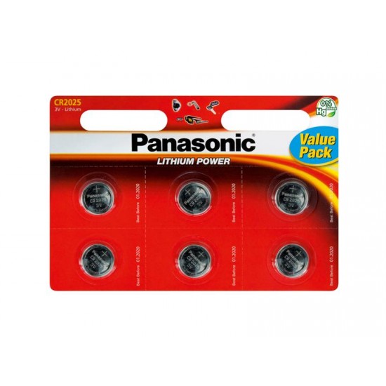 Batéria CR2025 PANASONIC lítiová 6BP