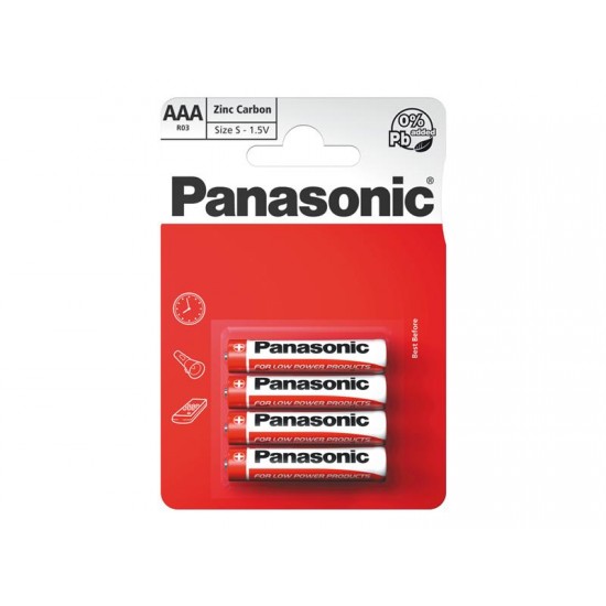 Batéria R03 AAA Red zinkouhlíková, PANASONIC 4BP