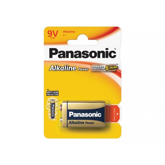 Batéria 6F22 (9V) alkalická PANASONIC Power alk 6LR61 1BP