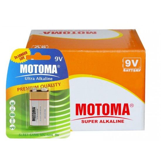Krabice 9V (6LR61) Ultra Alkaline MOTOMA 12 ks