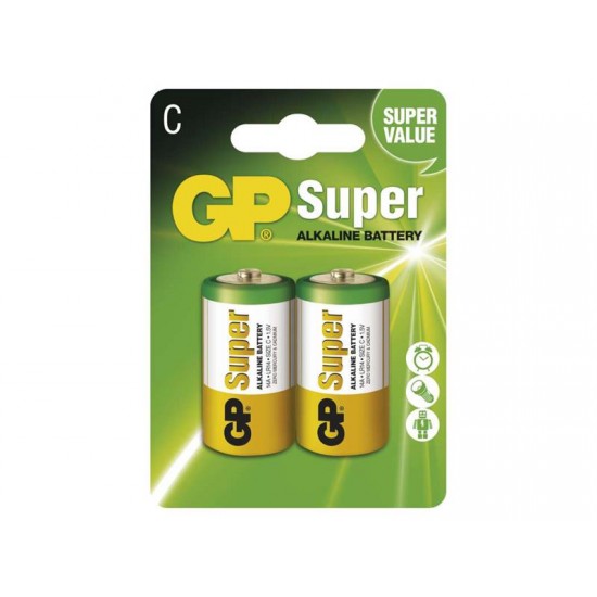 Batéria C (R14) alkalická GP Super Alkaline 2ks Batéria C (R14) alkalická GP Super Alkaline 2ks