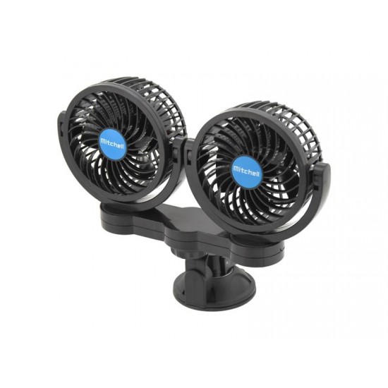 Ventilátor MITCHELL DUO 2x108mm 12V na prísavku