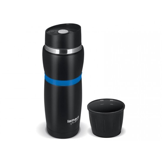 Termoska 480ml CUP LAMART LT4053 čierna/modrá Termoska 480ml CUP LAMART LT4053 čierna/modrá