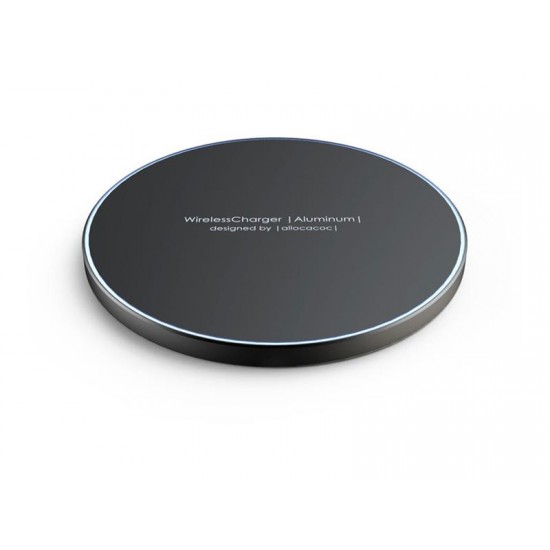 Nabíjačka bezdrôtová WIRELESS CHARGER ALUMINIUM GREY