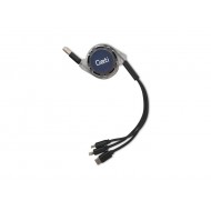 Kábel Geti GCU 01 USB 3v1 čierny samonavíjacie Kábel Geti GCU 01 USB 3v1 čierny samonavíjacie