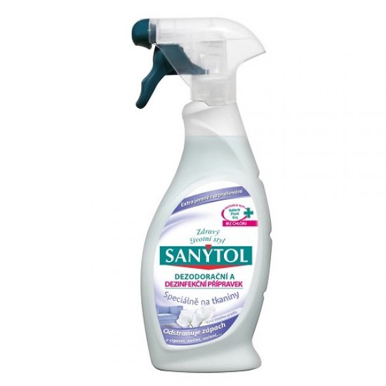 Dezodoračný a dezinfekčný prípravok na tkaniny SANYTOL 500ml Dezodoračný a dezinfekčný prípravok na tkaniny SANYTOL 500ml