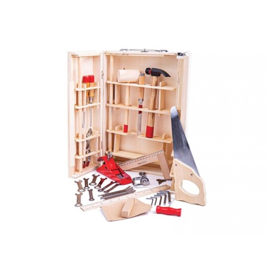 Detský kuforík s náradím BIGJIGS TOYS Junior drevený Detský kuforík s náradím BIGJIGS TOYS Junior drevený