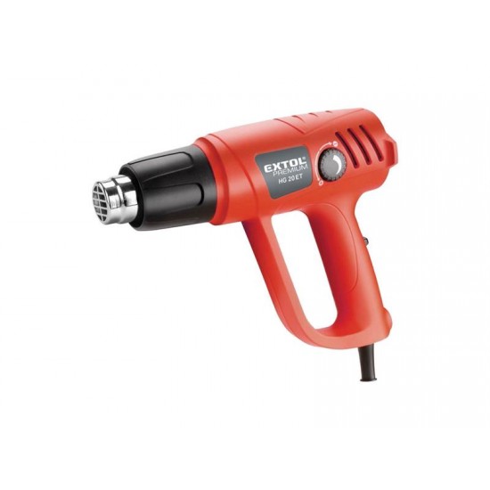 Pištoľ teplovzdušná HG 20 ET, príkon 2000W, 50-450 90-600 °C, 8894801 EXTOL PREMIUM Pištoľ teplovzdušná HG 20 ET, príkon 2000W, 50-450 90-600 °C, 8894801 EXTOL PREMIUM