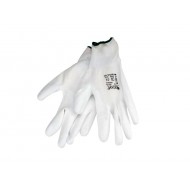 Rukavice 8 biele z polyesteru polomáčané v PU, EXTOL PREMIUM