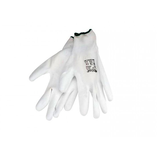 Rukavice z polyesteru polomáčané v PU, biele, 280mm, EXTOL PREMIUM Rukavice z polyesteru polomáčané v PU, biele, 280mm, EXTOL PREMIUM