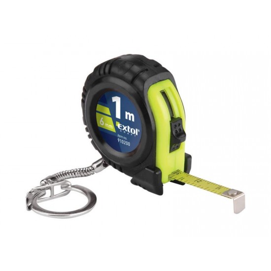 Meter zvinovací prívesok, 1m, š. pásiku 6mm, telo z kvalitného ABS plastu, EXTOL CRAFT 910200