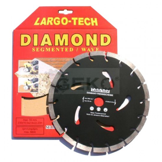 Kotúč diamantový rezný, segmentový, 230x22,2x10mm, GEKO