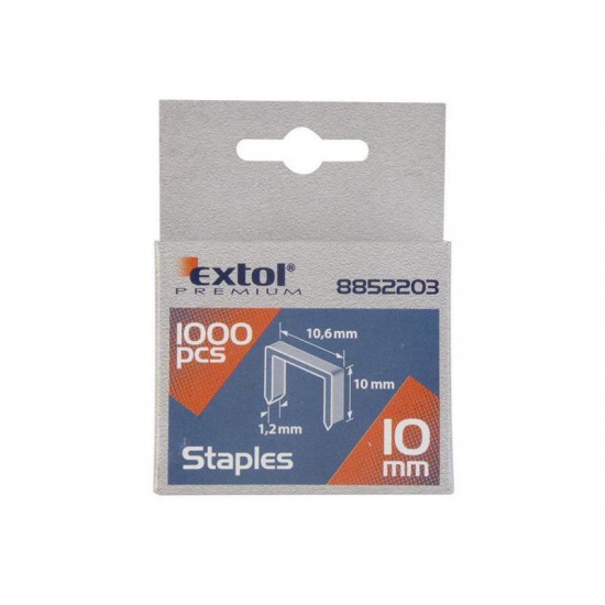 Spony, balenie 1000ks, 6mm, 10,6x0,52x1,2mm, EXTOL PREMIUM