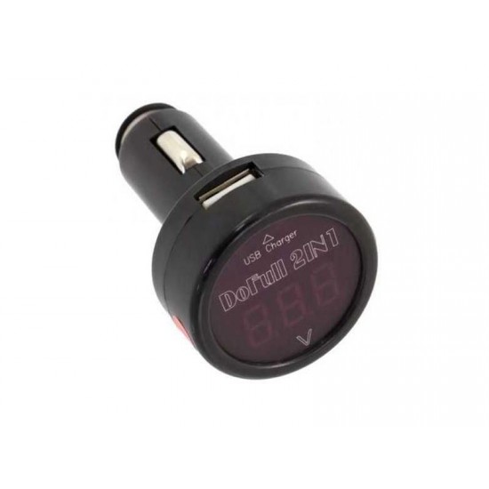 Voltmeter do auta HADEX R001 USB s nabíjačkou