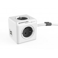 Zásuvka POWERCUBE EXTENDED USB s káblom 1.5m GREY