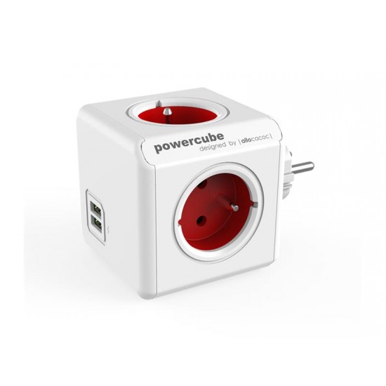 Zásuvka POWERCUBE ORIGINAL USB RED