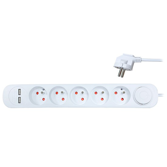 Predlžovací prívod 5 zásuviek 3m SOLIGHT PP152USB Predlžovací prívod 5 zásuviek 3m SOLIGHT PP152USB