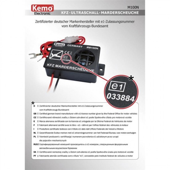 Odpudzovač kún do auta Kemo M100N Odpudzovač kún do auta Kemo M100N