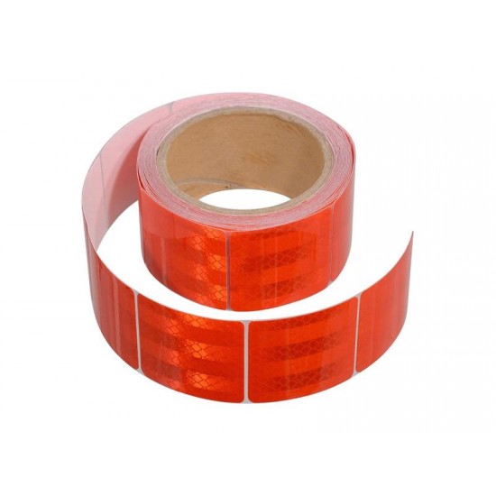 Samolepiaca páska reflexná delená 5m x 5cm červená (rolka 5m) Samolepiaca páska reflexná delená 5m x 5cm červená (rolka 5m)