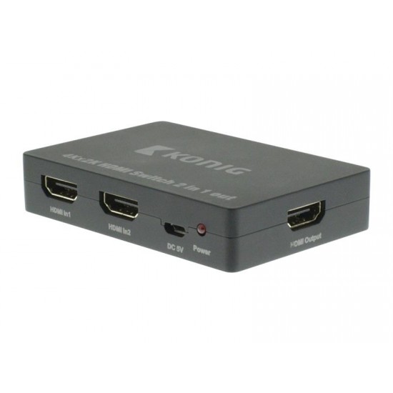 Prepínač 2x HDMI - 1x HDMI KÖNIG KNVSW3402 Prepínač 2x HDMI - 1x HDMI KÖNIG KNVSW3402