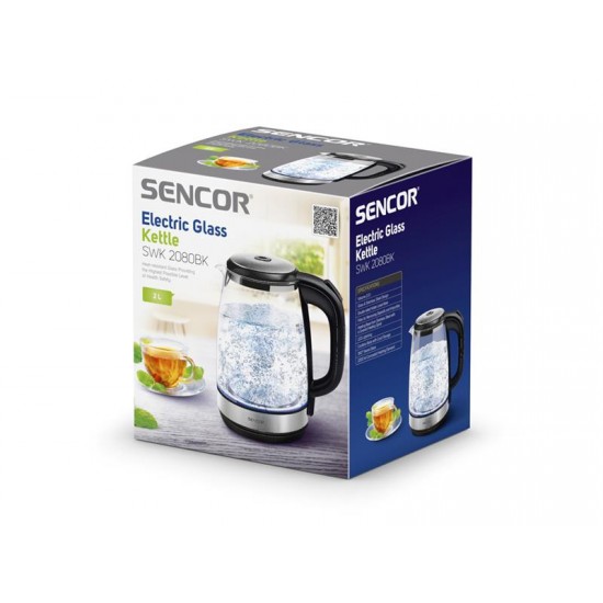 Kanvica SENCOR SWK 2080BK rýchlovarná sklenená