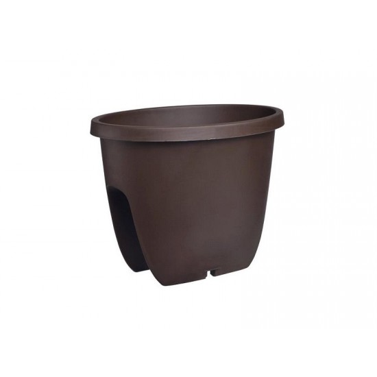Kvetináč BALCONIA OVI na zábradlie priemer 30cm hnedá Kvetináč BALCONIA OVI na zábradlie priemer 30cm hnedá
