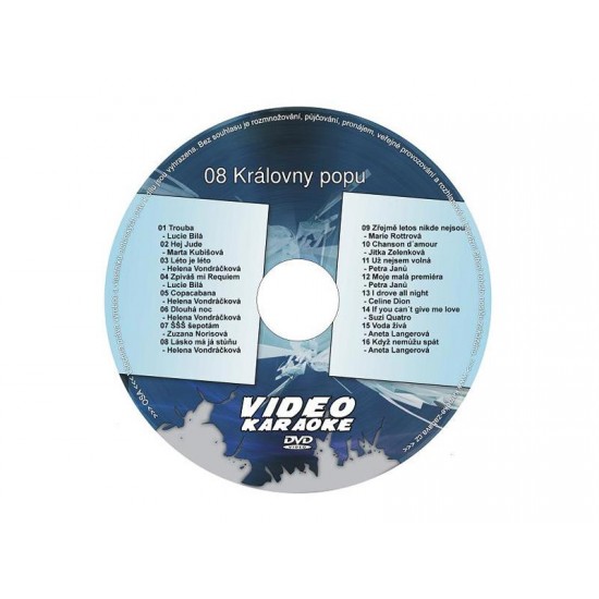 Karaoke DVD KRÁĽOVNÉ POPU Karaoke DVD KRÁĽOVNÉ POPU