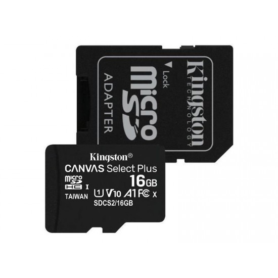 Pamäťová karta KINGSTON SDCS2/16GB micro SDHC 16GB CL10 s adaptérom