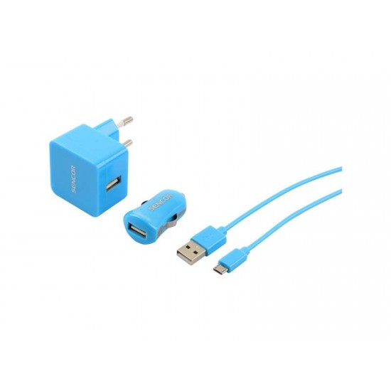 Nabíjačka SCO 516-000BK USB KIT 1M/WALL/CAR SENCOR Nabíjačka SCO 516-000BK USB KIT 1M/WALL/CAR SENCOR