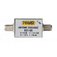 Anténny zosilňovač TEROZ 406X, nízkošumový, UHF, G14dB, F1,5dB, U98dBμV, F-F Anténny zosilňovač TEROZ 406X, nízkošumový, UHF, G14dB, F1,5dB, U98dBμV, F-F