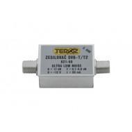Anténny zosilňovač TEROZ 600X, nízkošumový, UHF, G17dB, F0,7dB, U> 120dBμV, F-F