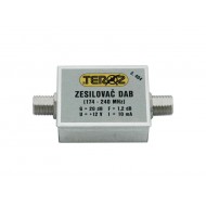 Anténny zosilňovač TEROZ 404X, DAB, G20dB, F1,2dB, U98dBμV, F-F Anténny zosilňovač TEROZ 404X, DAB, G20dB, F1,2dB, U98dBμV, F-F