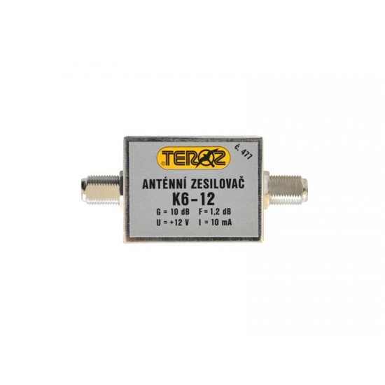 Anténny zosilňovač TEROZ 477X, DAB, G10dB, F1,2dB, U98dBμV, F-F